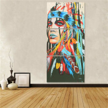 3Pcs/Set Indian Woman Canvas Feather Painting Decorative Mirrors Print Picture Home Wall Modern Art Colorful Decor