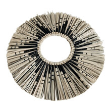 27RE Wall-Mounted Round Rattan Wall Mirror Natural Straw Wall Sticker Woven Hanging Makeup Mirrors for Bedroom Living