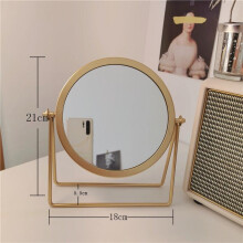 Make Up Mirror Decorative INS Ironwork Rotatable Table Mirrors Students Table Top Dressing Mirrors For Women