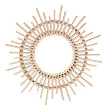 Rattan Innovative Art Decoration Round Makeup Mirror Dressing Bedroom Bathroom Wall Hanging Mirrors Craft Photo Props Retailsale