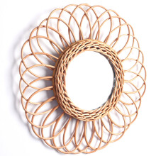 Home Rattan Plaited Art Living Room Nordic Style Makeup Decorative Mirror Wall Hanging Bedroom Bathroom Photography Prop