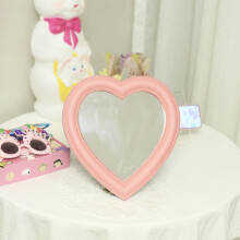 Ins Love Heart Cosmetic Mirror Wall Hanging Dormitory Dressing Mirror Home Decor Living Room Decorative Mirrors for Girls