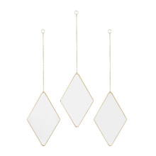 3Pcs Boho Wall Hanging Mirror Decor Chain Mirrors for Home Apartment Bedroom