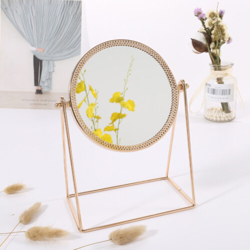1Pc Nordic Makeup Mirror Single-Sided Vertical Round Square Mirror with Stand Home Decor 1
