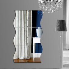 Wall Mirror Stickers Ball Room Bathroom Decor Acrylic Irregular Mirror Living Room Decoration Mini Sticker Mirror?6pcs