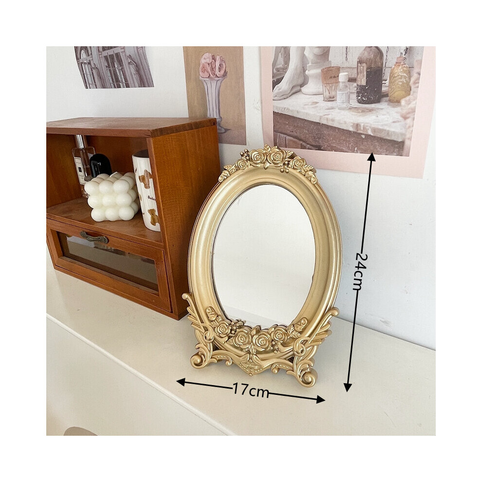 Rustic French Palace Style Carving Frame Table Mirror Mirror Tray Mirror Table Makeup Bedroom Mirror Home Decorative-image-OPC-PCFTZTC-NEW
