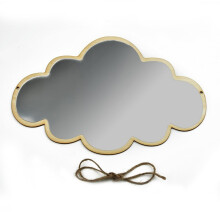 1pc Makeup Mirror Irregular Acrylic Decorative Mirror with Wooden Frame Cosmetic Beauty Tools Wall Room Home Decor 32x22cm