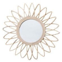 Makeup Mirror for Wall Rattan Innovative Art Decoration Wall Hanging Mirrors