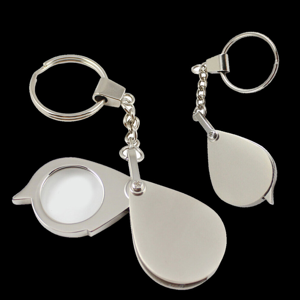 Multicoloured Mini Portable 20X Folding Key Ring Magnifier With Key Chain Daily Hand Magnifying Glasses Glass Tool