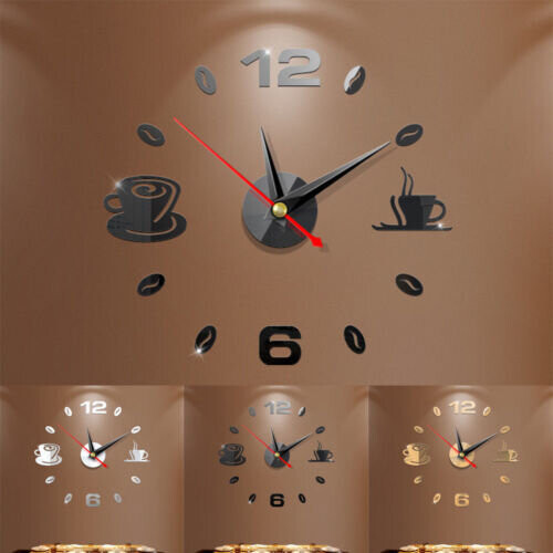 Modern DIY Wall Clock 3D Mirror Surface Sticker Removable Home Office Room Decor Mirror Wall Clock Home Decor 2