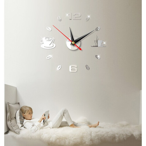 Modern DIY Wall Clock 3D Mirror Surface Sticker Removable Home Office Room Decor Mirror Wall Clock Home Decor