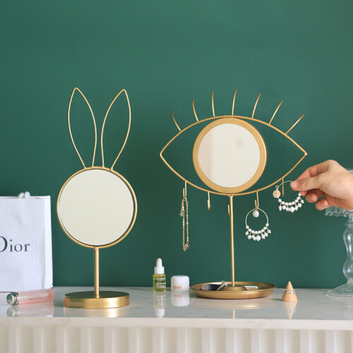 Nordic Portable Desktop Mirror Eye Pattern Detachable Bathroom Dressing Table Multifunction Creative Beauty Makeup Tool Mirror 2