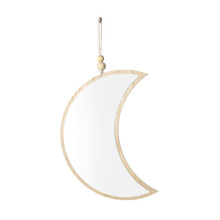 Ins Wind Wooden Acrylic Moon Mirror Moon Decorative Wall Mirror Moon Bohemian