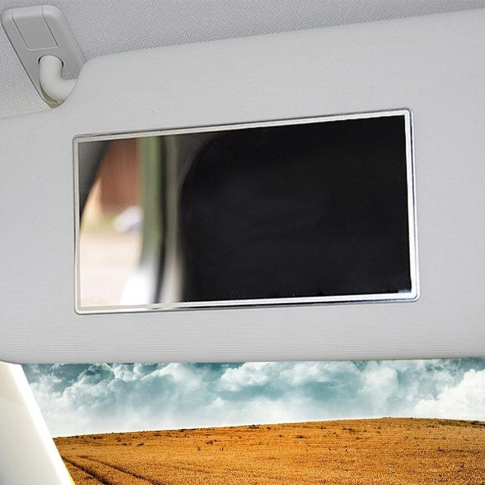 15*8Cm Practical Auto Car Makeup Mirror Universal Car Interior Sun-Shading Stainless Steel Cosmetic Mirror Supplies Multicoloured 885665624439