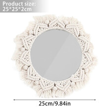Room Decor Hanging Wall Mirror Wall Hanging Mirror Macrame Mirror Boho Decorative Round Mirror Bohemian