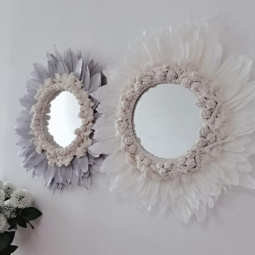 Eye-catching Feather Wall Decor Wall Mirror Decor Easy Installation Anti-deform Feather Wall Decor