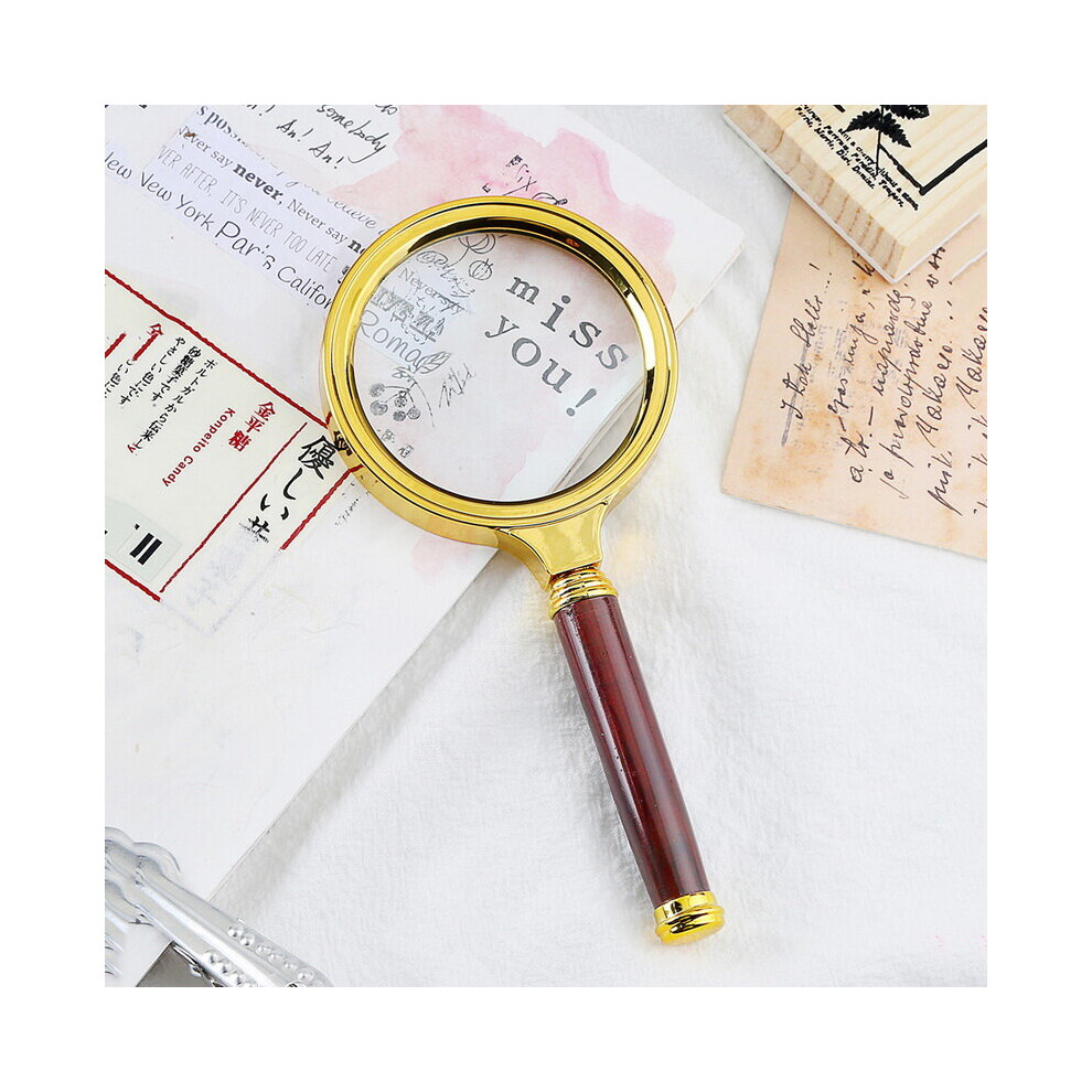 Multicoloured 60Mm 70Mm 80Mm Portable Handheld 10X Magnifying Glass Retro Handle Magnifier Eye Loupe Glass
