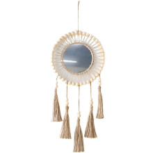 Round Hanging Mirror Boho Nordic Wall Mounted Mirror Hanging Mirror For Wall Modern Bohemian Circle Wall Mirror Decorative For