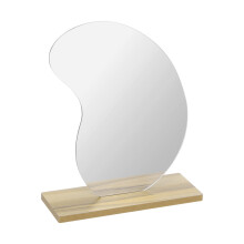 Irregular Acrylic Decorative Mirror Wooden Base Make Up Mirrors Posing Tool Style Desktop Ornaments Home Decoration