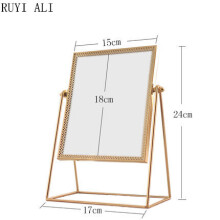 Desktop Makeup Mirror European Copper Mirro Dressing Glass Princess Round Wedding Portable Beauty HD