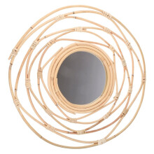 Rattan Dressing Mirror Innovative Art Decoration Makeup Mirrors Living Room Bedroom Wall Mirror Photo Props Craft G99A