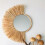 Moroccan Woven Straw Hanging Wall Mirror Boho Macrame Wooden Bead Tapestry Decor 4