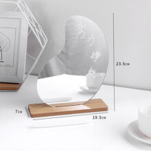 Makeup Mirror Ins Irregular Acrylic Decorative Wooden Base Cosmetic De Maquillaje Beauty Tools Style Home Decoration