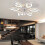 Living And Home Modern White Flower Shape Ceiling Fan Light with Remote Control 2