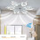 Living And Home Modern White Flower Shape Ceiling Fan Light with Remote Control 3