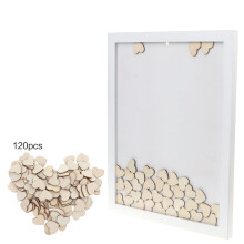 Romantic Wedding Photo Frame Signature Guest BookBridal Bookcase Box With 120pcs Heart Drop Top Wooden Memory Visitor Books
