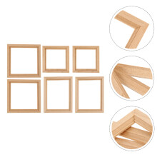 6pcs Photo Frame Wooden Painting Picture Frame Mini House Supplies