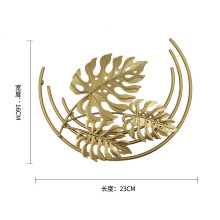 Nordic Wrought Iron Golden Leaf Wall Decoration Modern Home Decoration Crafts Living Room Sofa Background Wall Decor Pendants