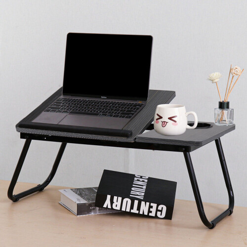 Living And Home Adjustable Laptop Bed Desk with Cup Holder
