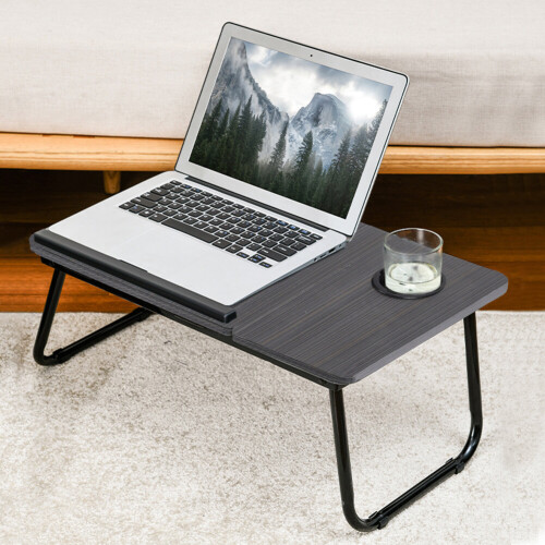 Living And Home Adjustable Laptop Bed Desk with Cup Holder 1