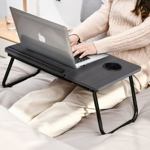 Living And Home Adjustable Laptop Bed Desk with Cup Holder 2