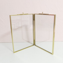 Vintage Picture Frame Double Sided Hanging Photo Frames Artwork Display Geometric Shape Decorative Photo Holder Stand