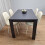 Dining Table with 4 Cream Stitched Padded Chairs Dark Grey Table 1