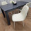 Dining Table with 4 Cream Stitched Padded Chairs Dark Grey Table 3