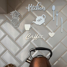 9 Pieces Kitchen Laser Cut Wooden Wall Decoration Product Wall Decoration Frame for Living Room Decoration home