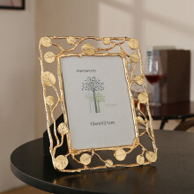 (yellow-7 inch) 6/7/10 Inch Creative Metal Photo Frame Living Room Ornaments