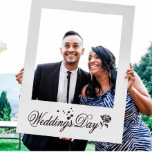 1PC Romantic Wedding Photo Frame For Picture Wooden Clip Paper Picture Holder Wedding Wall Decor Graduation Party Booth Props
