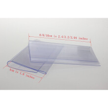 10/8/6cmx4cm Clear Plastic Pvc Tag Sign Label Display Clip Holder For Supermarket Store Wood Glass Shelf Fitting 50pcs