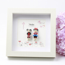 Square 8inch Shadow Box Frame Rabbet Depth For Girls,Lovers,Couples DIY Memory Kits Display,Home Decor. Table Photo Frame