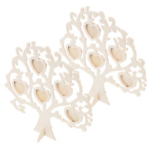 2 Sets Love Tree Shape Photo Frames Wooden Pictures Frames for Families Lover Relatives