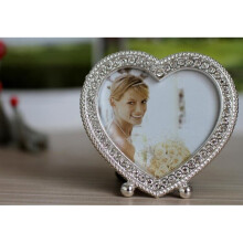 Silver Metal Photo Frames with Diamond-encrusted Oval Shadow Box Picture Frame for Birthday Present Kid Gift Ornament Poto Wall