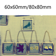 Mini Double Sided Glass Hanging Photo Frame Wall Frame Flower Plant Specimen Portrait Display Frame Holder
