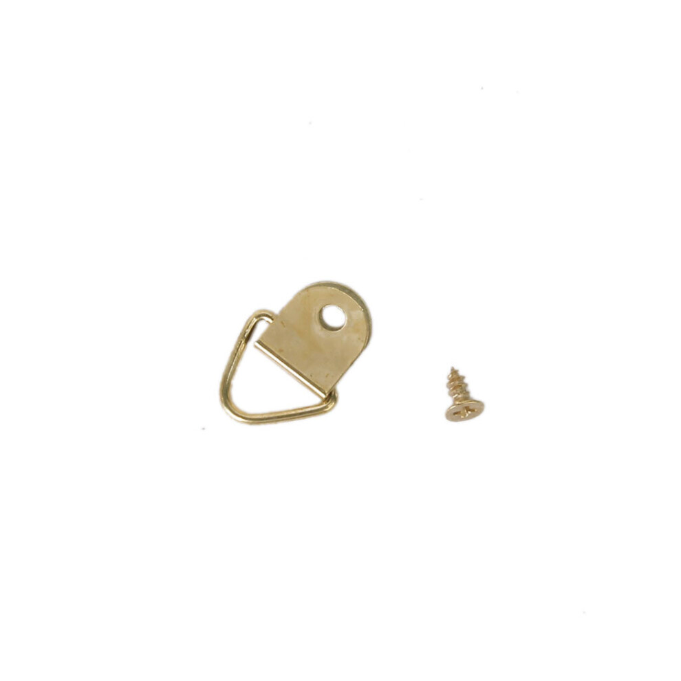 100Pcs Golden Brass Triangle Photo Picture Frame Wall Mount Hook Hanger Ring 20X10mm 885665709211