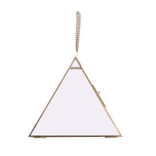 Triangle Floating Hanging Photo Frame Metal Glass Portrait Picture Plant Display H55A