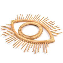Hand-woven Rattan Eye Mirror Studio Frame Vintage Eye Decoration Creative Photo Frame Wall Hanging Art DIY Craft Home Decoration