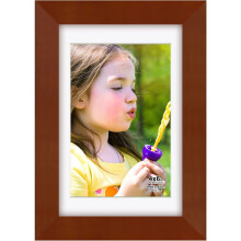 4x6inch Brown Picture Frames of Solid Wood and HD Glass Display Photos 3.5x5 with Mat for Table and Wall Mounting Brown